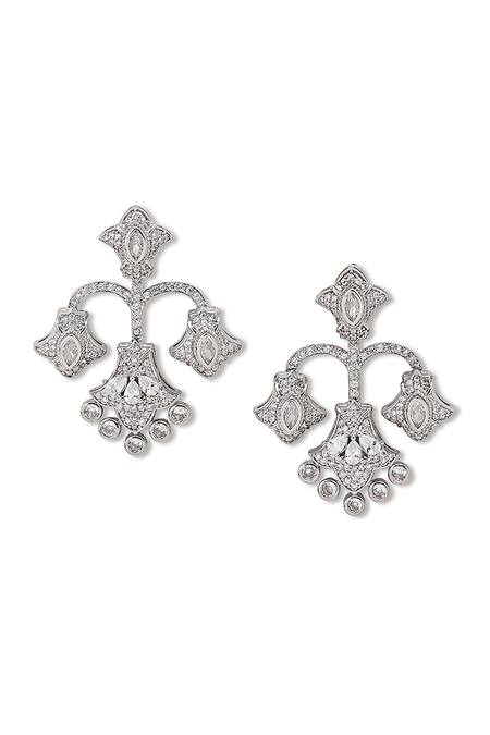 Shazé_White Marquise Stone Alba Mughal Carved Drops _Online_at_Aza_Fashions