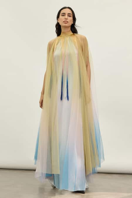 AKHL Ombre Fringe Collar Kaftan 