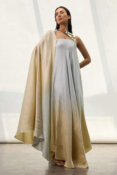 AKHL Asymmetric Ombre Kaftan Dress 