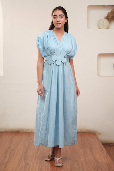 OurDve Gathered Yoke Midi Dress 