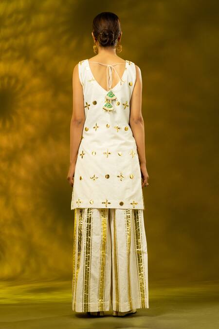 Shivani Sabharwal Gota Embroidered Kurta Flared Pant Set 