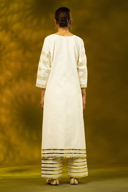 Shivani Sabharwal Gota Embroidered Kurta Pant Set 