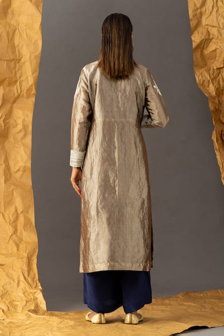 Shivani Sabharwal Tissue Embroidered Kurta Pant Set 