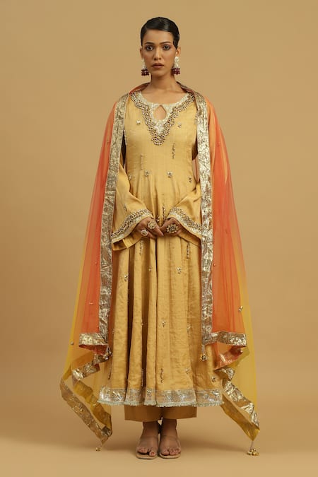 Siyona by Ankurita Sunehri Ghungroo Embellished Anarkali Set 