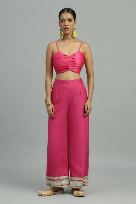 Siyona By Ankurita_Yellow Silk, Ziya Coin Embellished Kurta And Flared Pant Set _at_Aza_Fashions