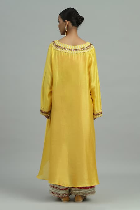 Siyona By Ankurita Ziya Sequin Coin Embellished Kurta & Flared Pant Set 