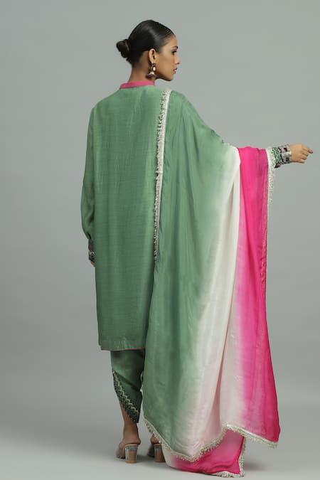 Siyona By Ankurita Gulzaar Aztec Bloom Embroidered Kurta & Dhoti Salwar Set 