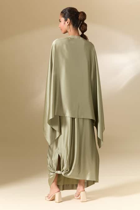 Anamika Khanna Kaftan Tunic & Draped Lungi Skirt Set 