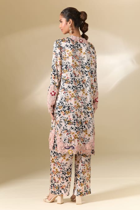 Anamika Khanna Floral Print Tunic & Pant Co-ord Set 