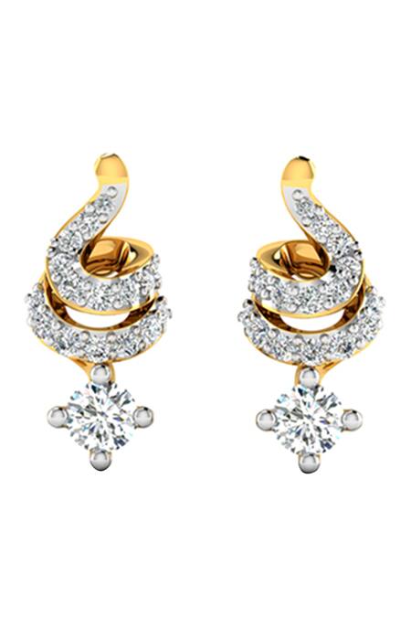 Divine Solitaires Swirl Cutwork Diamond Earrings 