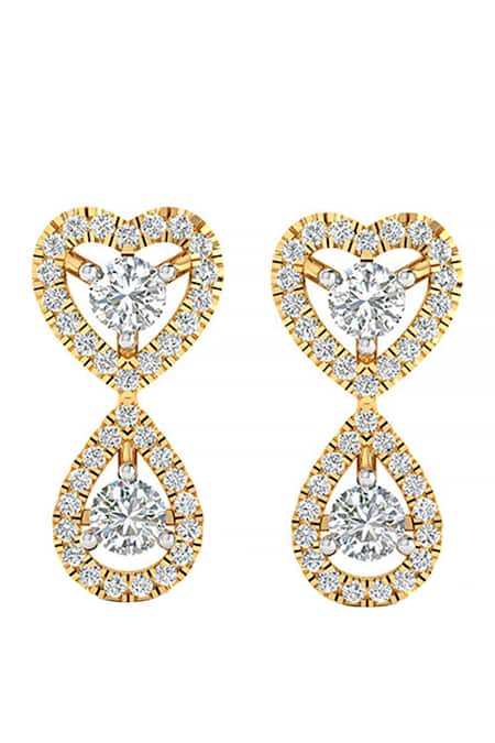 Divine Solitaires Heart Shaped Cutwork Danglers 