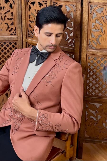 The House Of Diwans Cutdana Embroidered Blazer Set 