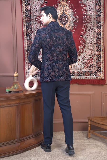 The House Of Diwans Floral Embroidered Bandhgala Set 