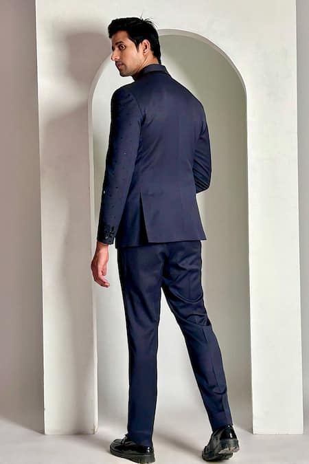 The House Of Diwans Cutdana Embroidered Blazer Trouser Set 