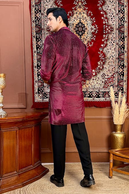 The House Of Diwans Chevron Woven Kurta Set 