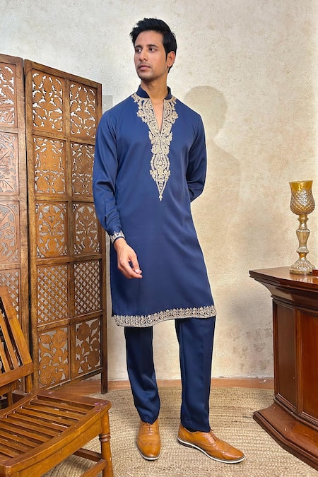 The House Of Diwans Dori Placement Embroidered Kurta Set 