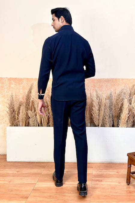 The House Of Diwans Cutdana Embroidered Shirt & Trouser Set 