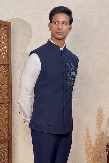 The House Of Diwans Cutdana Embroidered Bundi Set 