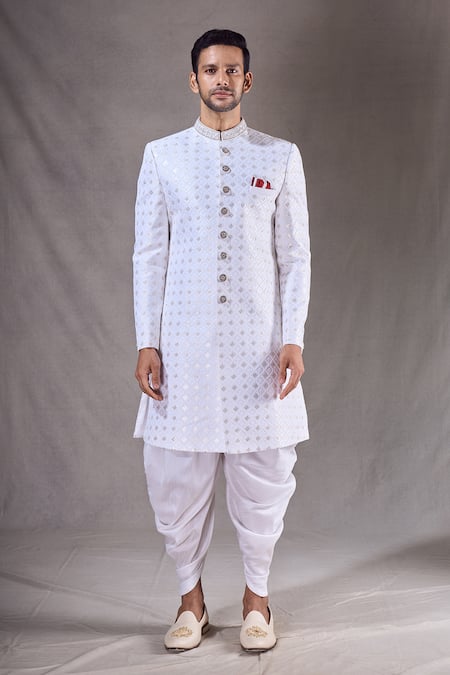 Buy Arihant Rai Sinha Off White Silk Sequins Butti Embroidered Sherwani With Dhoti Pant Buy_Arihant Rai Sinha_Off White Silk Sequins Butti Embroidered Sherwani With Dhoti Pant