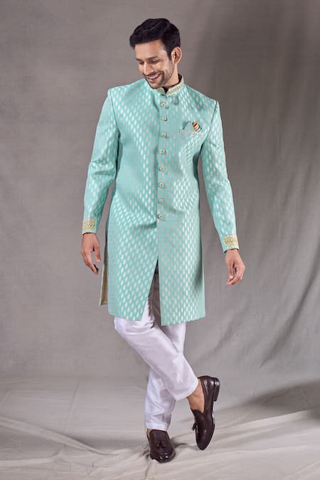 Aryavir Malhotra Flower Butti Pattern Sherwani With Pyjama 