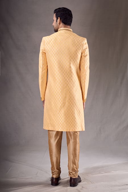 Arihant Rai Sinha Floral Butti Pattern Sherwani With Contrast Pyjama 