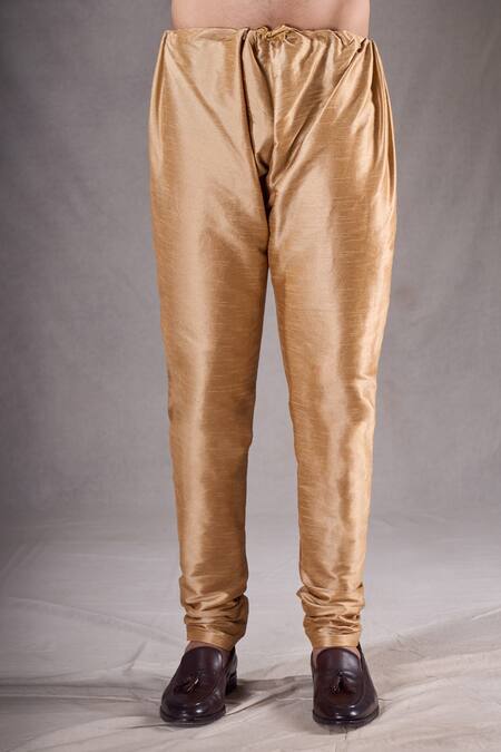 Buy_Arihant Rai Sinha_Yellow Brocade, Silk Floral Butti Pattern Sherwani With Contrast Pyjama 