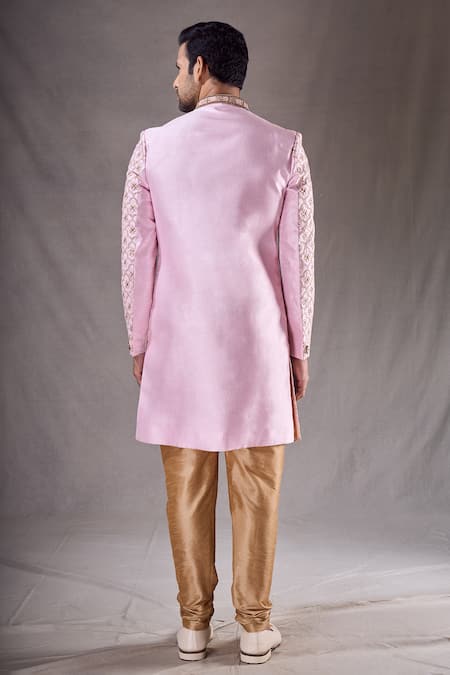 Arihant Rai Sinha Floral Bloom Jaal Embroidered Sherwani With Contrast Pyjama 