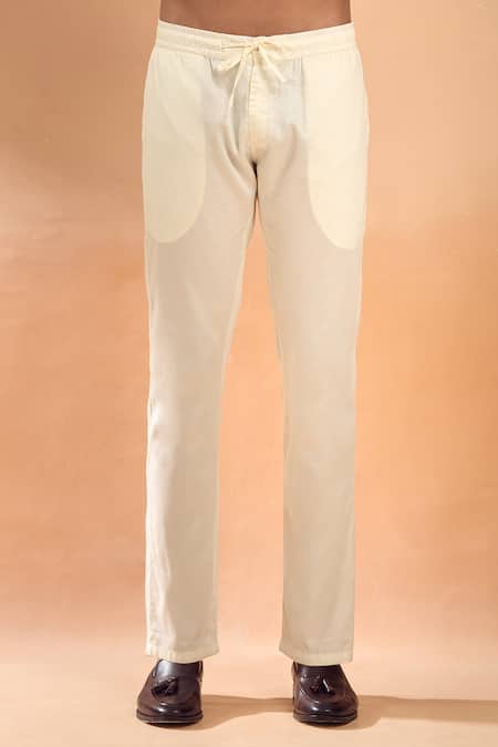 Buy_Spring Break_Ivory Viscose, Cotton Satin Embroidery Thread Jacket And Kurta Set 