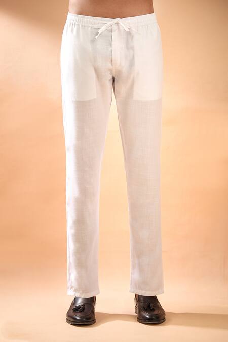 Buy_Spring Break_White , Satin Embroidery Flamingo Floral Print Jacket And Pant Set