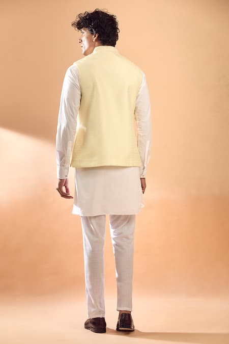 Spring Break Floral Woven Bundi & Kurta Set 