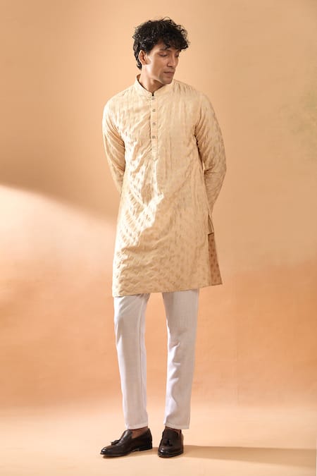 Shop Spring Break Pink Silk, Cotton Satin Embroidery Kurta With Pant Online at Aza Fashions Shop_Spring Break_Pink Silk, Cotton Satin Embroidery Kurta With Pant _Online_at_Aza_Fashions