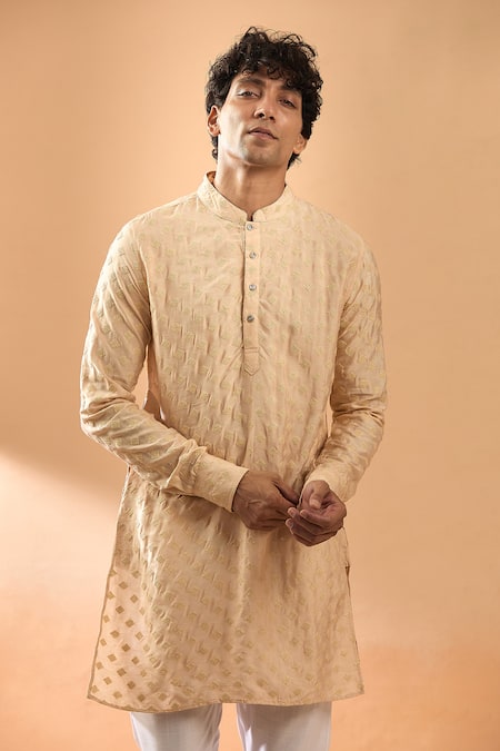 Buy Spring Break Pink Silk, Cotton Satin Embroidery Kurta With Pant Buy_Spring Break_Pink Silk, Cotton Satin Embroidery Kurta With Pant