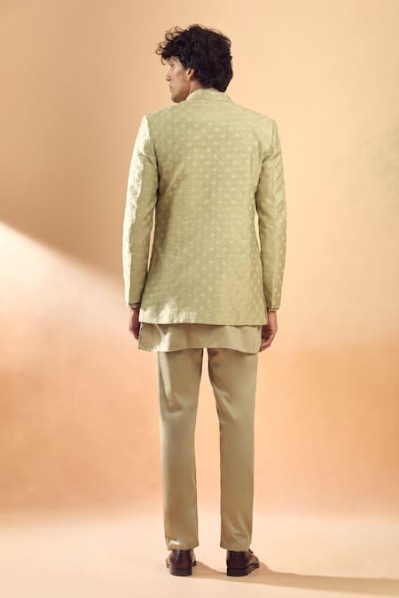 Spring Break Sequin & Thread Embroidered Jacket & Kurta Set 