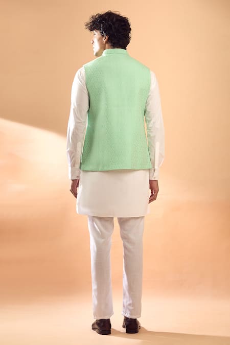 Spring Break Floral Woven Mint Green Bundi 