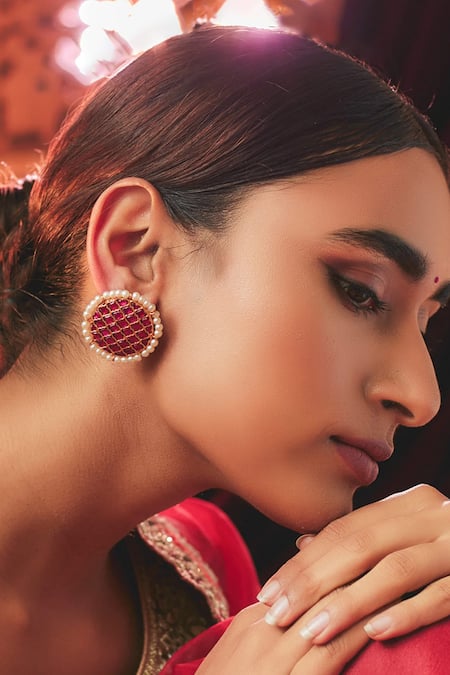 Karisa Designs Kundan Stone Embellished Studs 