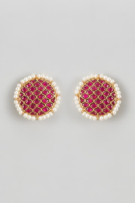 Karisa Designs Kundan Stone Embellished Studs 