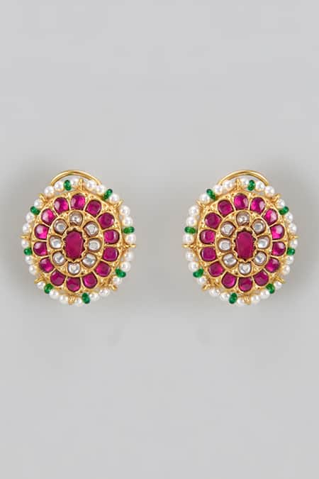 Karisa Designs Kundan Carved Studs 