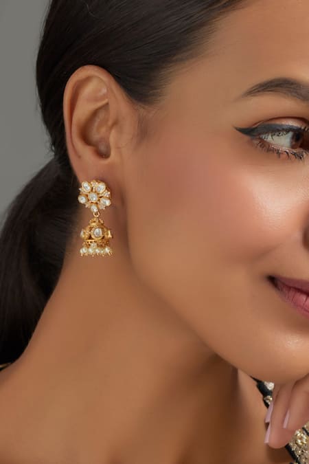 Karisa Designs Cubic Zirconia Embellished Jhumkas 