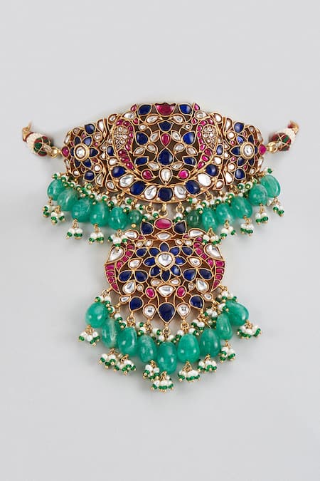 Karisa Designs Onyx Bead Embellished Pendant Choker 