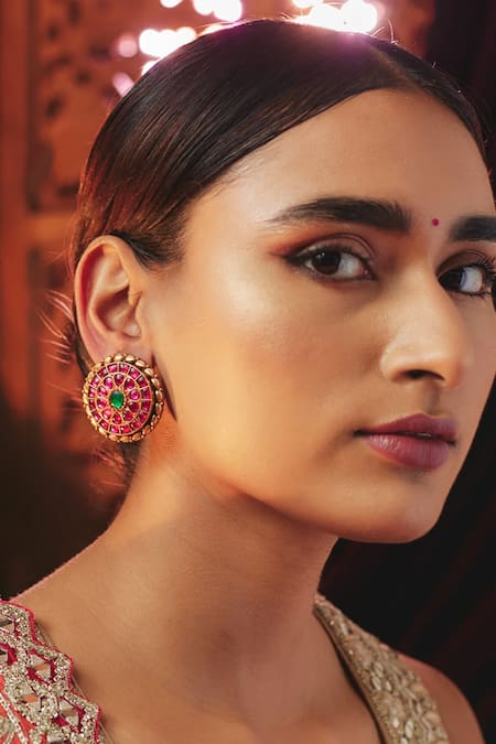 Karisa Designs Kundan Embellished Stud Earrings 