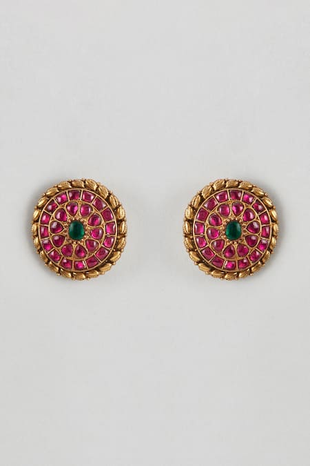 Karisa Designs Kundan Embellished Stud Earrings 
