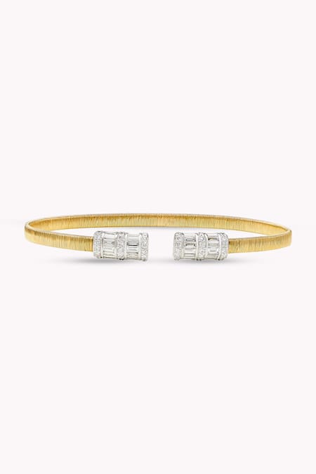 Rowas Jewels Gold Plated Diamonds Simplicity Minimalist Bracelet 