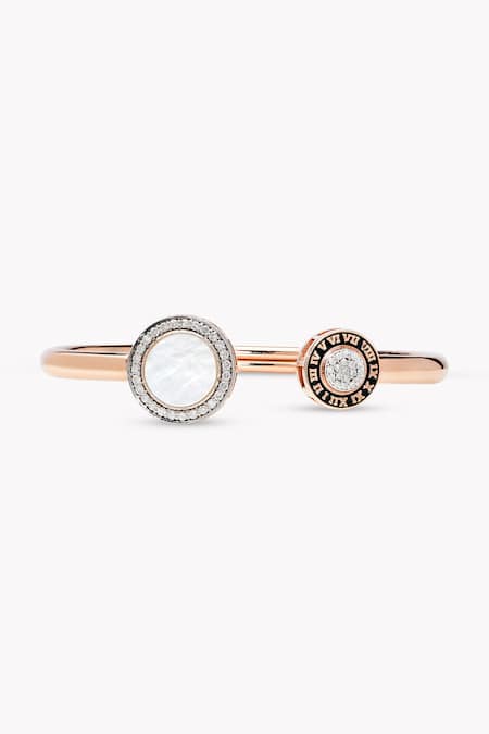 Rowas Jewels Rose Gold Diamond Corporate Eclipse And Mother Of Pearl Embellished Bracelet 