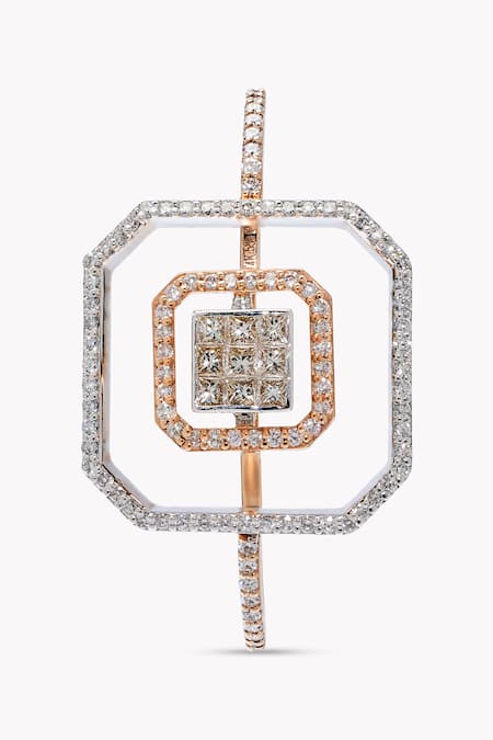 Rowas Jewels Rose Gold Diamond Power Grid Ring 