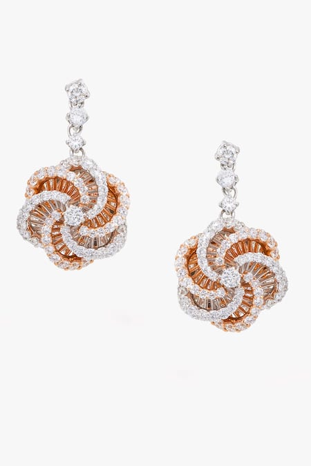 Rowas Jewels Eternal Blossom Diamond Embellished Earrings 