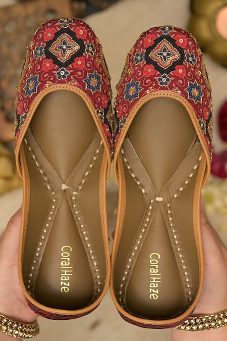 Coral Haze Khushi Ajrakh Print Juttis 