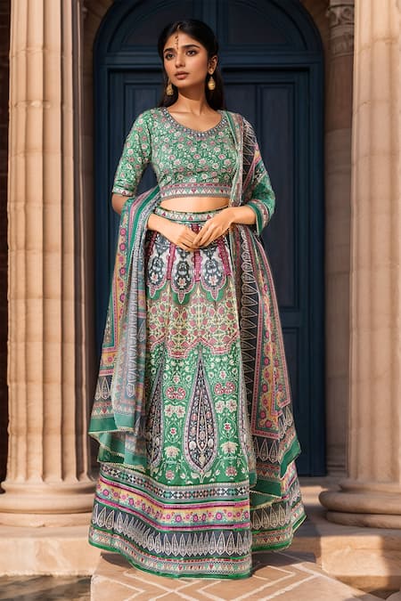 Samyukta Singhania Floral Jaal Print Lehenga Set 