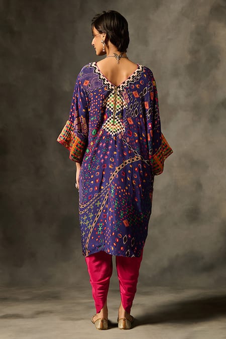 Saundh Rumi Printed Kaftan Kurta & Dhoti Pant Set