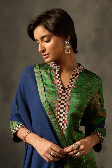 Buy Saundh Green Viscose, Georgette Embroidery, Sequins Tisya Printed Kurta Sharara Set Online at Aza Fashions Buy_Saundh_Green Viscose, Georgette Embroidery, Sequins Tisya Printed Kurta Sharara Set _Online_at_Aza_Fashions