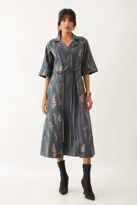 Son of A Noble Snob Leah Forest Botanica Print Dress 